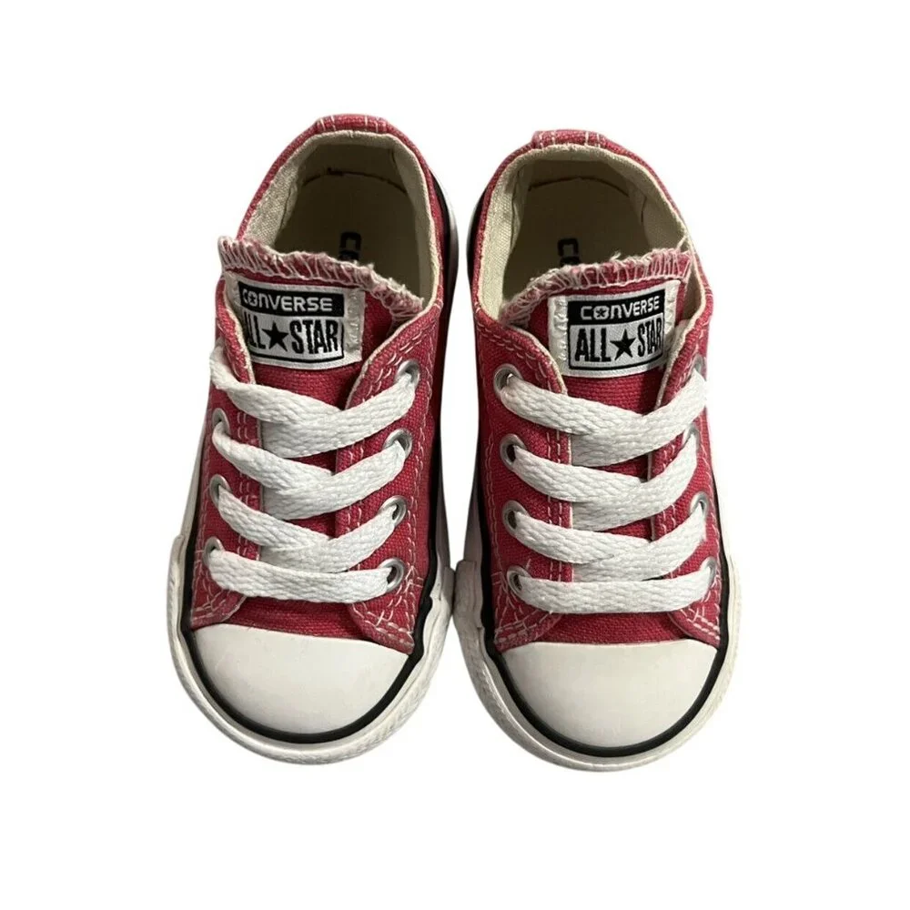 Converse All-Star Sz 5 Dark Pink Canvas Sneakers Shoes